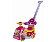 Andador Bichos Rosa Menina Com Capacete Luz e Som Magic Toys