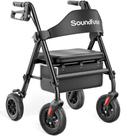 Andador Dobrável Soundfuse com Assento e Rodas de 20 cm Andador Dobrável Soundfuse com Assento e Rodas de 20 cm