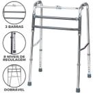 Andador Idoso Adulto 3x1 Dobrável Fixo Articulado 135kg