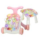 Andador Infantil de Empurrar Vira Mesinha Bebe Luzes Sons Rosa Multmaxx