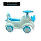 Andador Infantil Rinoceronte Azul para Bebê Mais 12 Meses Seguro com Volante e Adesivos Decorativos