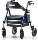 Andador Rollator Bluelog com Assento Capacidade de 136 kg Azul Andador Rollator Bluelog com Assento Capacidade de 136 kg Azul