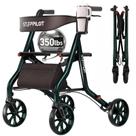 Andador Rollator StepPilot Zero Wobble com Assento para Idosos, Capacidade de 159 kg, Assento Extra Largo de 46 cm, Rodas de 20 cm e Freio Duplo, Dobra com Uma Mão para 24,5 cm, Ajuste de Altura em 7 Níveis, Suporte para Copo e Clipe para Bengala Andador Rollator StepPilot Zero Wobble com Assento para Idosos, Capacidade de 159 kg, Assento Extra Largo de 46 cm, Rodas de 20 cm e Freio Duplo, Dobra com Uma Mão para 24,5 cm, Ajuste de Altura em 7 Níveis, Suporte para Copo e Clipe para Bengala