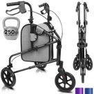 Andador Rollator Vive Mobility de 3 rodas leve e dobrável Andador Rollator Vive Mobility de 3 rodas leve e dobrável