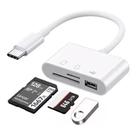 Android Adaptador 3 em 1 USB-C Para Leitor de cartão de memória SD, TF e USB adaptador OTG entrada tipo-c