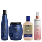 Aneethun Linha A Kit Shampoo Máscara Creme de Silicone Brilho e Blend SOS Fluído Reconstrutor 210ml