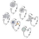 Anéis de ansiedade Honsny banhados a ouro 14K para mulheres, conjunto de 6 unidades Anéis de ansiedade Honsny banhados a ouro 14K para mulheres, conjunto de 6 unidades