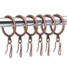 Anéis de cortina Hotop Metal Drapery, 30 unidades com ganchos vermelhos