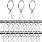 Anéis de cortina Hotop Metal Drapery 42 mm de diâmetro interior