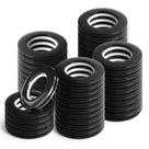 Anéis de cortina WCIC 48PCS 40mm, ilhós de plástico ABS pretos