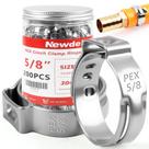Anéis de crimpagem PEX Newdeli 200 peças 5/8" em aço inoxidável