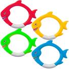 Anéis de mergulho Haktoys Shark Sinking Swimming Pool Toys, pacote com 4