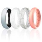 Anéis de silicone ROQ para mulheres, respiráveis, conjunto de 4 - tamanho 6