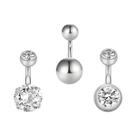 Anéis De Umbigo Curtos Em Aço Inoxidável 6mm, 3 Peças, Joias De Piercing Pequenas Para O Umbigo 14G Anéis De Umbigo Curtos Em Aço Inoxidável 6mm, 3 Peças, Joias De Piercing Pequenas Para O Umbigo 14G