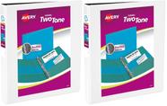 Anéis inclinados Binder Avery Two-Tone Durable View de 3 anéis de 1 polegada Anéis inclinados Binder Avery Two-Tone Durable View de 3 anéis de 1 polegada