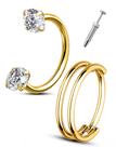Anéis nasais Hoops OUFER 20G 316L em aço cirúrgico para mulheres, 2 peças Anéis nasais Hoops OUFER 20G 316L em aço cirúrgico para mulheres, 2 peças