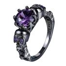 Anéis para casais em cobre incrustado zircão feminino faixas de esqueleto tamanho do anel anel de amantes