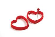 Anéis para panquecas e ovos Norpro Silicone Heart 2 peças vermelhas