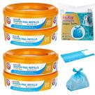 Anéis Refil para Lixeira de Fraldas Munchkin Kit com 4 Unidades com Aroma de Lavanda