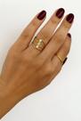 Anéis semi joia prata 925 e ouro 18k modelo com zircônia n18