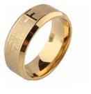 Anel 8mm Oração Pai Nosso Banhado A Ouro 18k Luxo