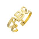 Anel ABC Aro duplo Infantil Regulável Banhado a Ouro 18k