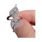 Anel Aberto Em Forma De Folha Com Cristal De Zircônia CZ Para Mulheres, Joia Para Noivado, Anel Aberto Em Forma De Folha Com Cristal De Zircônia CZ Para Mulheres, Joia Para Noivado,