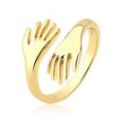 Anel Abraço Ajustável Folheado a Ouro 18k