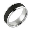 Anel Aço Black com Detalhe Steel Liso 8 mm Anel Aço Black com Detalhe Steel Liso 8 mm