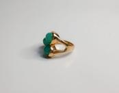 Anel Ágata Verde Banhado Em Ouro 18k Anel Ágata Verde Banhado Em Ouro 18k
