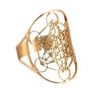 Anel Ajustável De Aço Inoxidável Com Selo Do Arcanjo Metatron Para Mulheres E Homens - Geometria