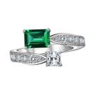 Anel Ajustável de Zircônia Verde para Mulheres - Elegante e Moderno - Presente de Noivado