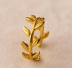 Anel Ajustável Folhas Dourado Acessório Feminino Elegante