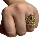 Anel Ajustável Ganesha Meditando 2,8 cm Dourado