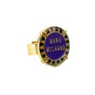 Anel Ajustável Maria Mulambo 2,50 cm Roxo Dourado Metal Anel Ajustável Maria Mulambo 2,50 cm Roxo Dourado Metal