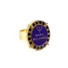 Anel Ajustável Mulambo Tridente 2,50 cm Roxo Dourado Metal Anel Ajustável Mulambo Tridente 2,50 cm Roxo Dourado Metal