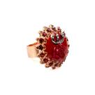 Anel Ajustável Pomba Gira Rosa 2,70cm Vermelho Cobre Metal