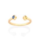 Anel Ajustável Zircônia Azul E Amarelo - Rommanel 513350