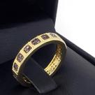 Anel Aliança Chocolate Cravejado Banho De Ouro 18k 2594