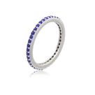 Anel Aliancinha Zircônias Azul Klein Ródio