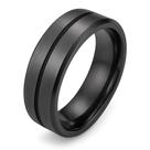 Anel Anatômico Preto Masculino Brilhante Feminino Titânio