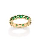 Anel aparador com zircônias banhado VERDE 513593 Rommanel Cor:VERDETamanho:18