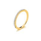 Anel Aparador de Aliança Cravejado Zircônia Cristal Semijoia Banhado a Ouro 18k Feminino Tendência