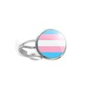 Anel Bandeira Trans LGBTQ+ Diversidade de Gênero Unissex e Ajustável Anel Bandeira Trans LGBTQ+ Diversidade de Gênero Unissex e Ajustável