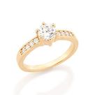 Anel banhado a ouro 18k com zircônias Cód. 5116522006 TAM 20