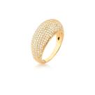 Anel Banhado a Ouro Curvo com Zirconia TAM:18
