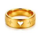 Anel Banhado Ouro 18k Coração Vazado 6mm Luxo Casamento Noivado Compromisso Presente