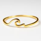 Anel Banhado Ouro 18k Onda Mar 1mm Casual Estilo Tradicional Anatomico Luxo