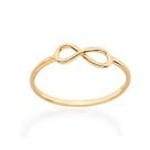 Anel banhado ouro 3x 24k 18k e 22k feminino falange infinito símbolo rommanel fino skinny 511815