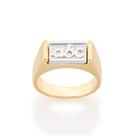 Anel banhado ouro 3x 24k 18k e 22k feminino infantil rommanel abc e ródio branco 510930 Anel banhado ouro 3x 24k 18k e 22k feminino infantil rommanel abc e ródio branco 510930